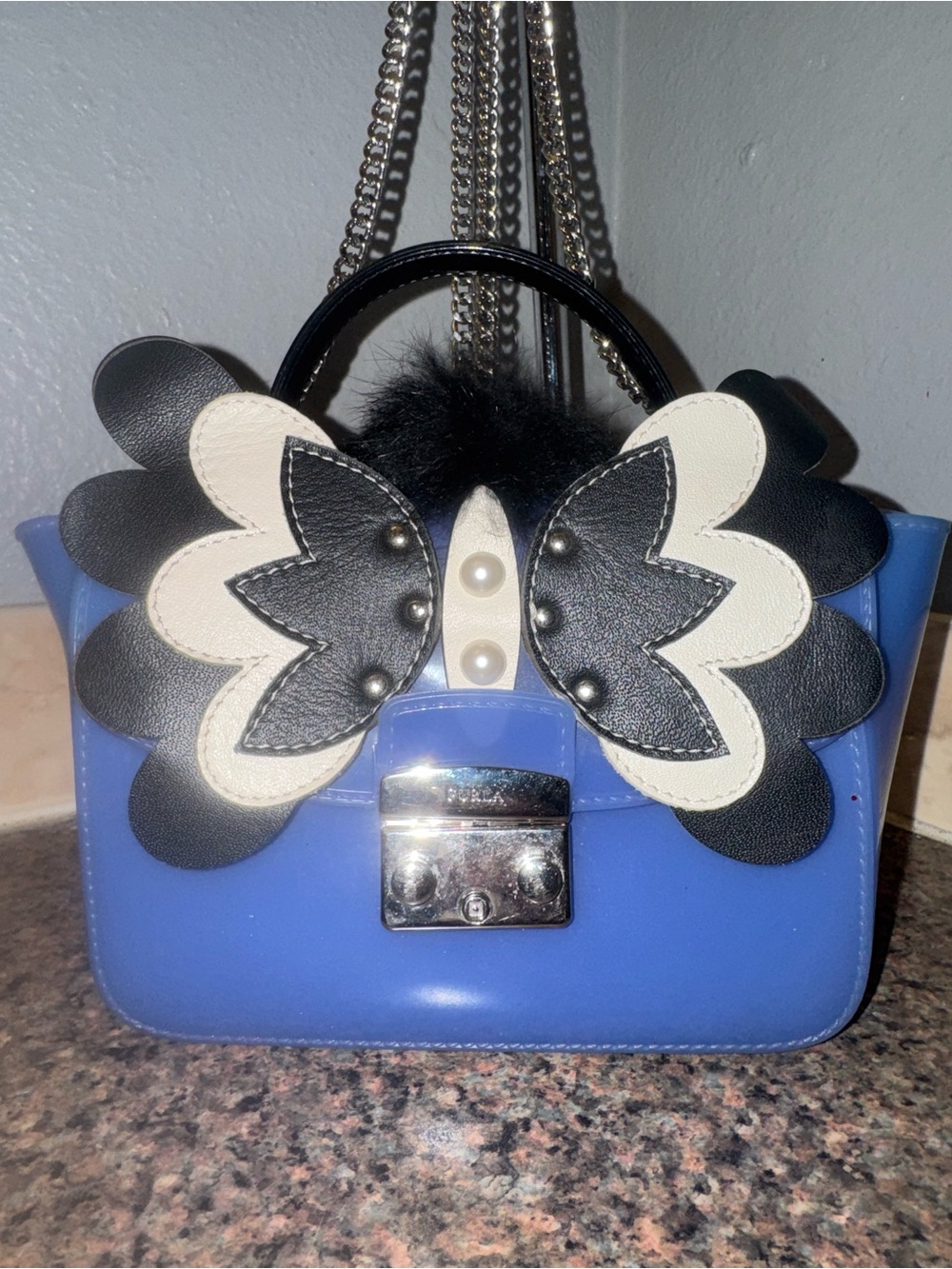 Furla Candy Melita Meringa Mini butterfly Crossbody Bag - Picture 2 of 8